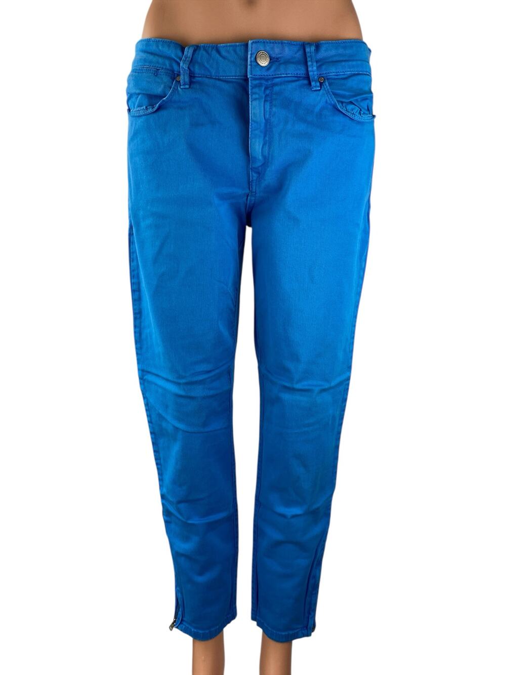 Club Monaco Womens Blue Mid Rise Straight Skinny Leg Denim Jeans Pants Size 10